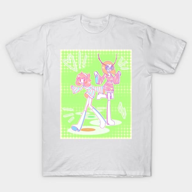 Mary + Twyla GO GO DISCO! T-Shirt by arcadekitten